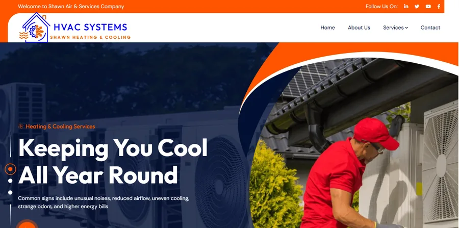 Ontario Air Comfort website home page.